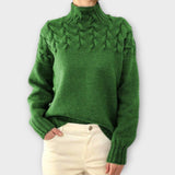 Eva - Women's Sweater with Knitted Elements