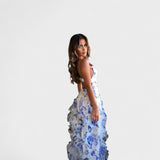 Mirjana - Long Floral Dress with Lace Ruffles