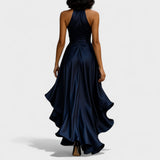 Ema - Elegant Satin Dress with Ruffles