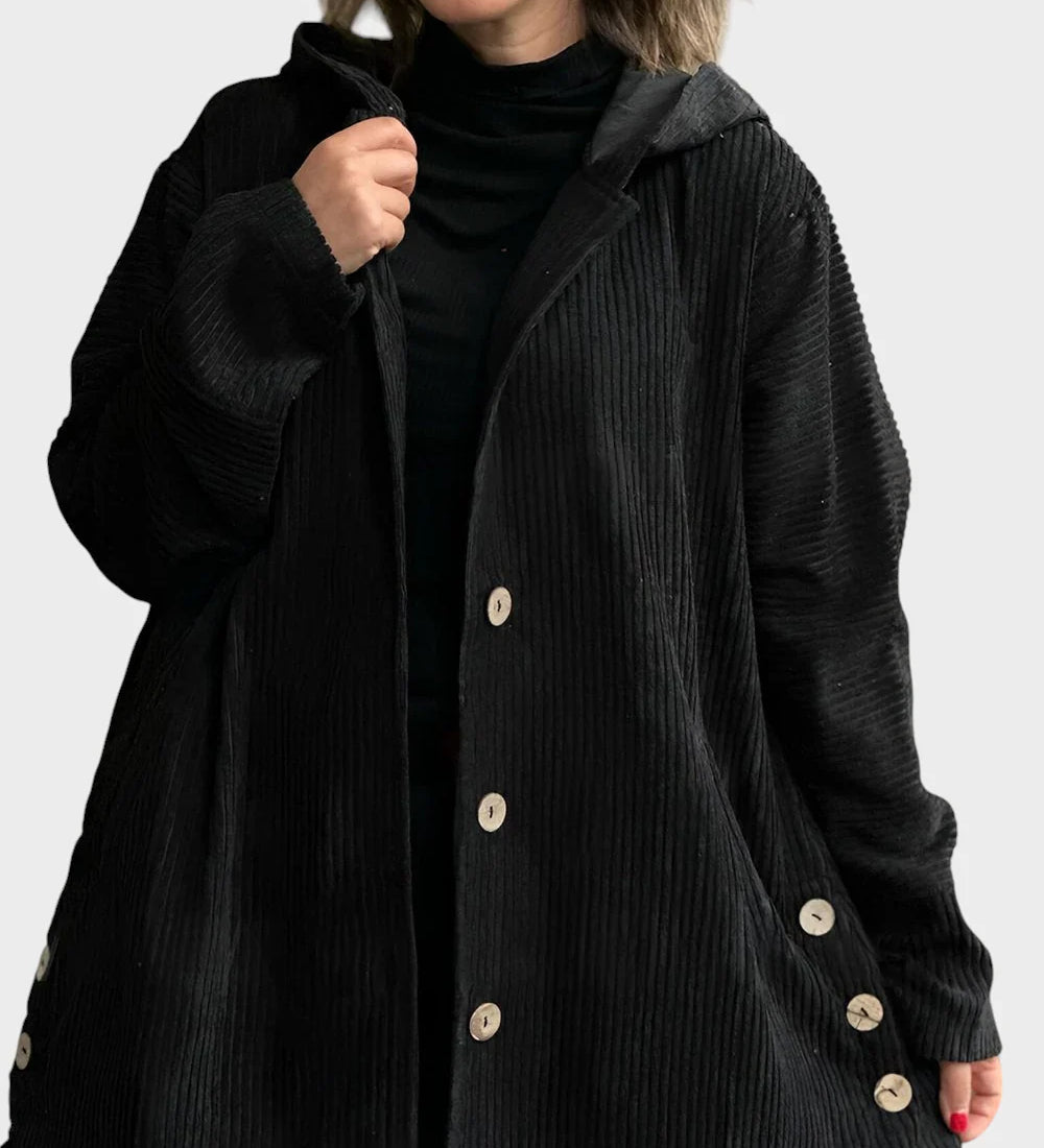 Krista - Comfortable Velvet Jacket with Hood