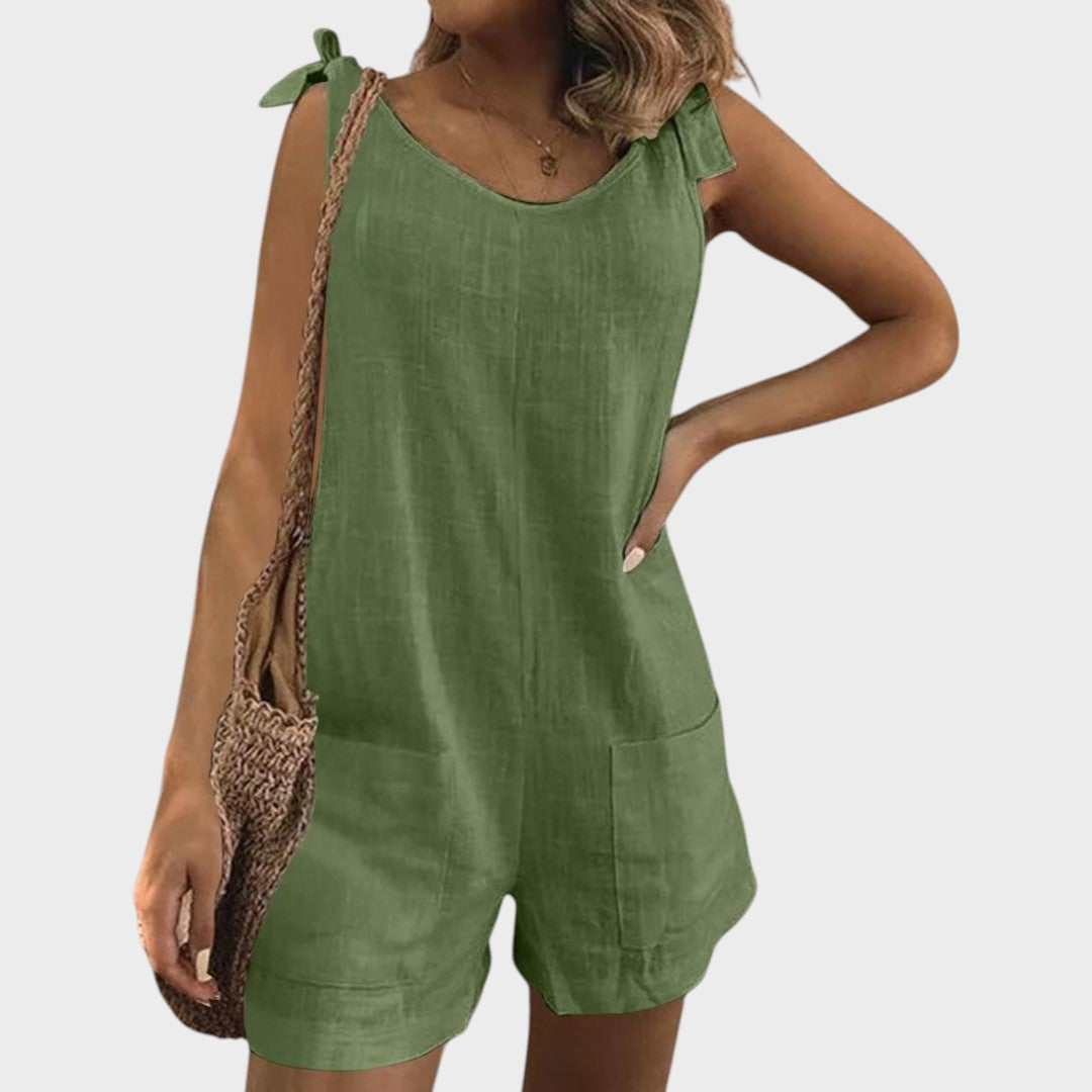 Petra - Jumpsuit with Ties on Shoulders and Pockets