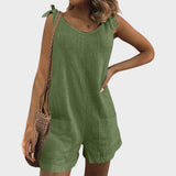 Petra - Jumpsuit with Ties on Shoulders and Pockets