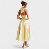 Halina - Midi Dress with Corset and Ruffles