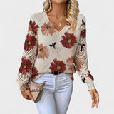 Milena - Elegant sweater with floral pattern
