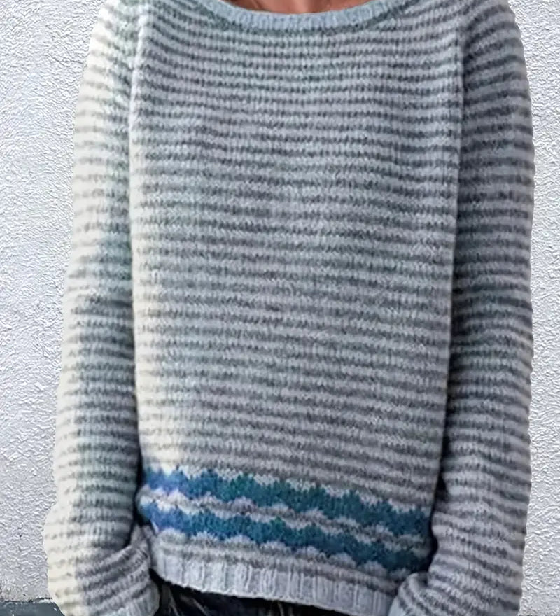 Teja - Women's Casual Sweater with Discreet Stripes