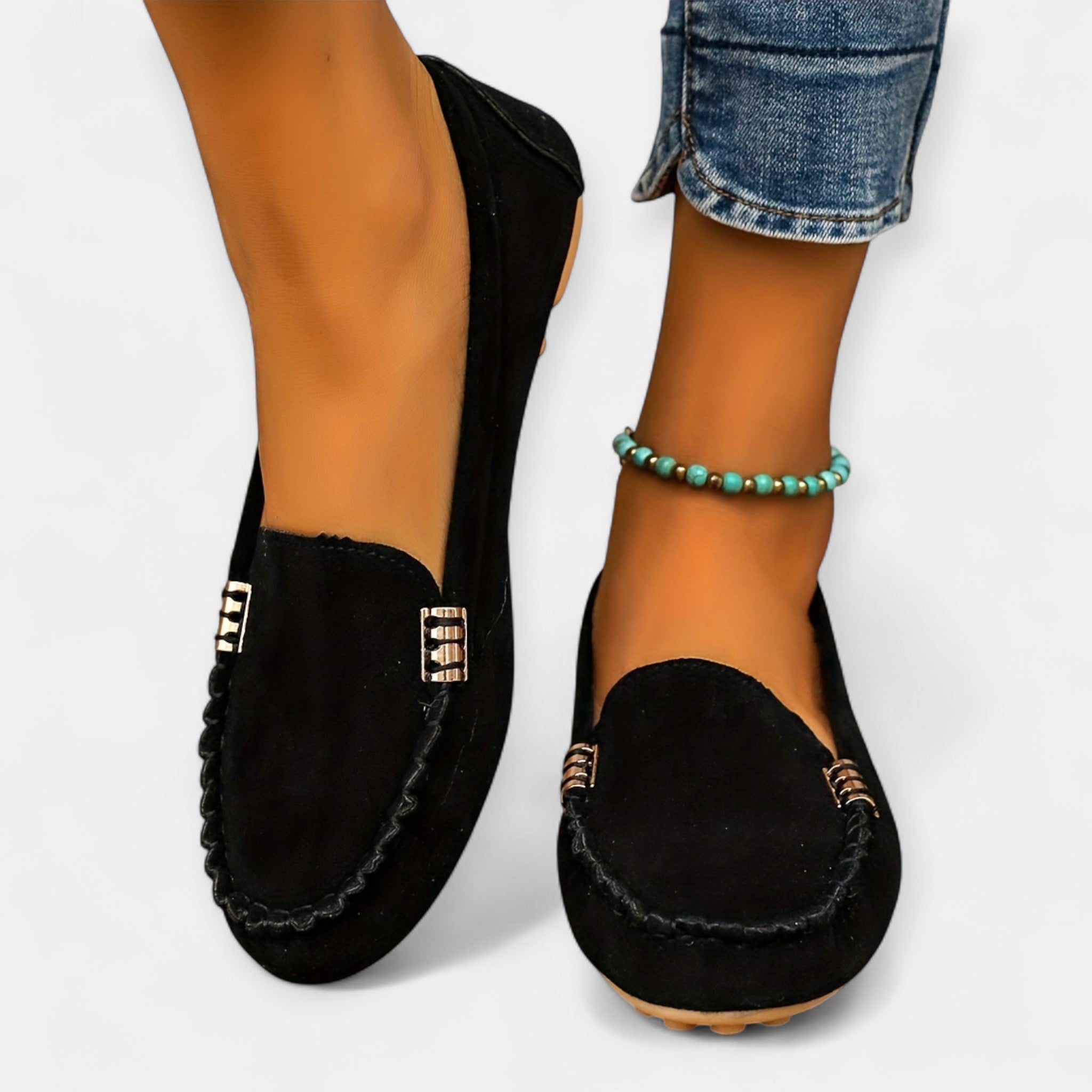 Loafers with Metallic Details