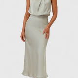 Rina - Elegant Dress with Draped Collar