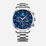 Luxury Sports Men's Watch with Quartz Movement, Chronograph, and Leather Strap