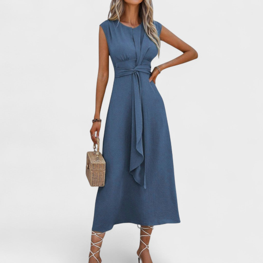 Andrea - Elegant Maxi Dress Without Sleeves with Round Neckline