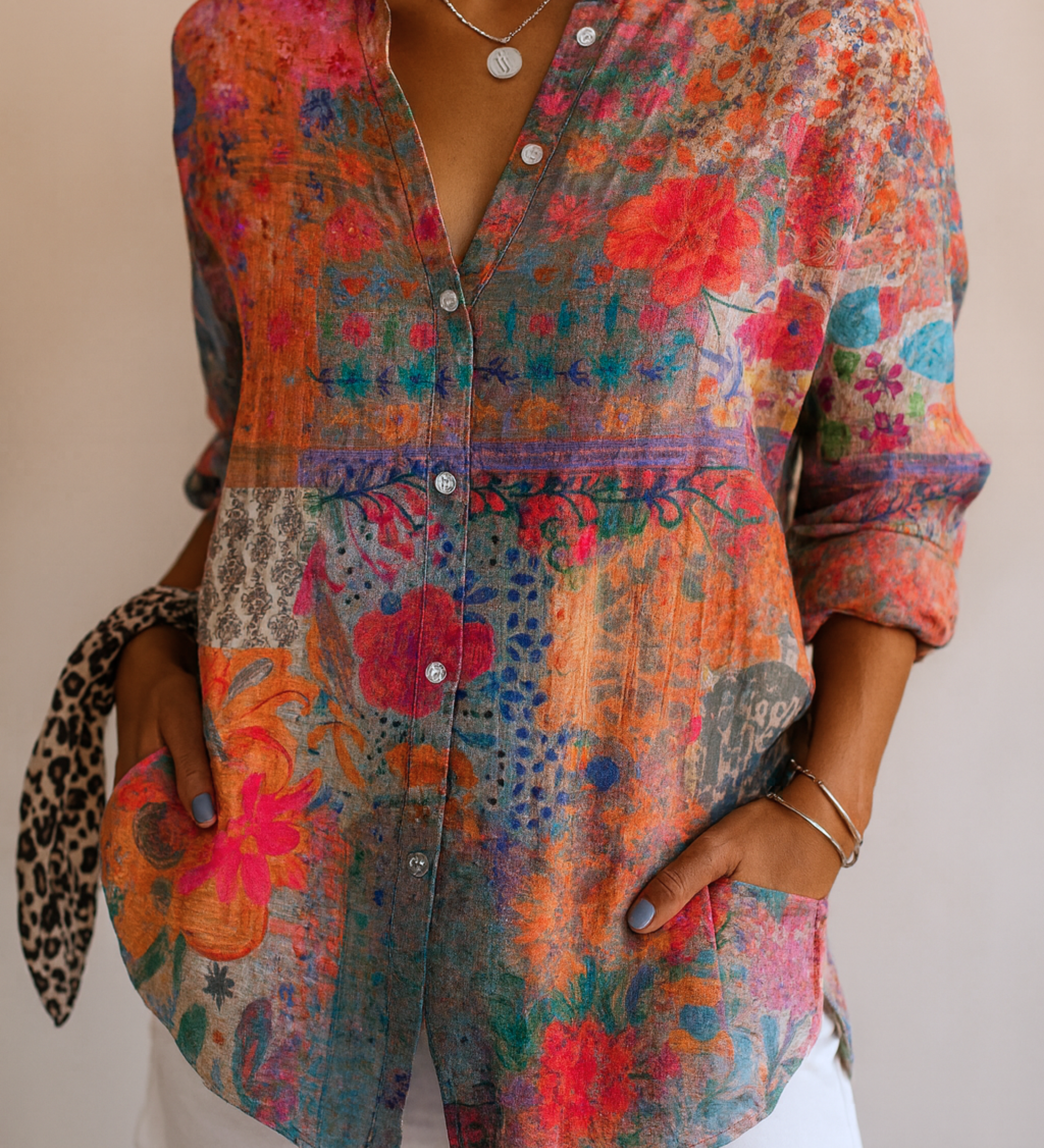 Astra | Colorful Patterned Blouse