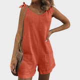 Petra - Jumpsuit with Ties on Shoulders and Pockets