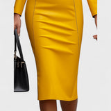 Lada - Fitted Dress Made of Faux Leather