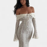 Rosalie - Maxi Dress with Wide Shoulders