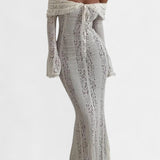 Rosalie - Maxi Dress with Wide Shoulders