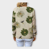 Knitted Sweater with Lace Decorative Details