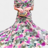 Florendra | Long Floral Dress with V-Neck