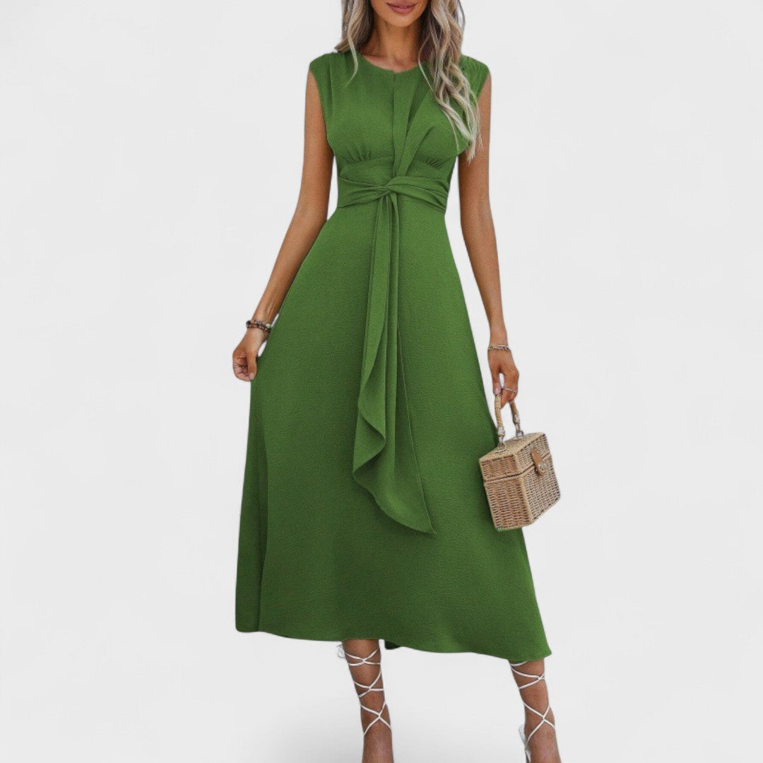 Andrea - Elegant Maxi Dress Without Sleeves with Round Neckline