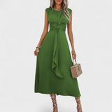 Andrea - Elegant Maxi Dress Without Sleeves with Round Neckline