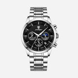 Luxury Sports Men's Watch with Quartz Movement, Chronograph, and Leather Strap