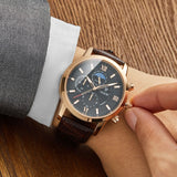 Luxury Quartz Watch with Leather Strap