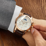 Luxury Quartz Watch with Leather Strap