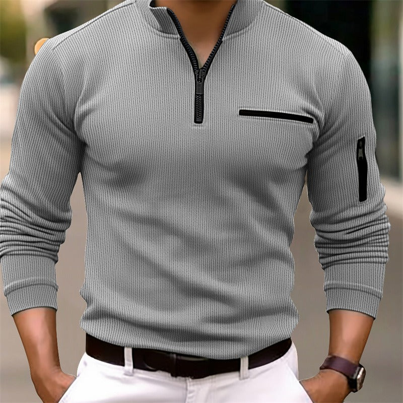 Gusteous Men's Long Sleeve Polo Shirt