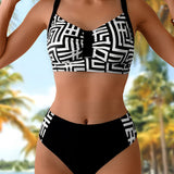 Helena - Elegant two-piece bikini with pattern