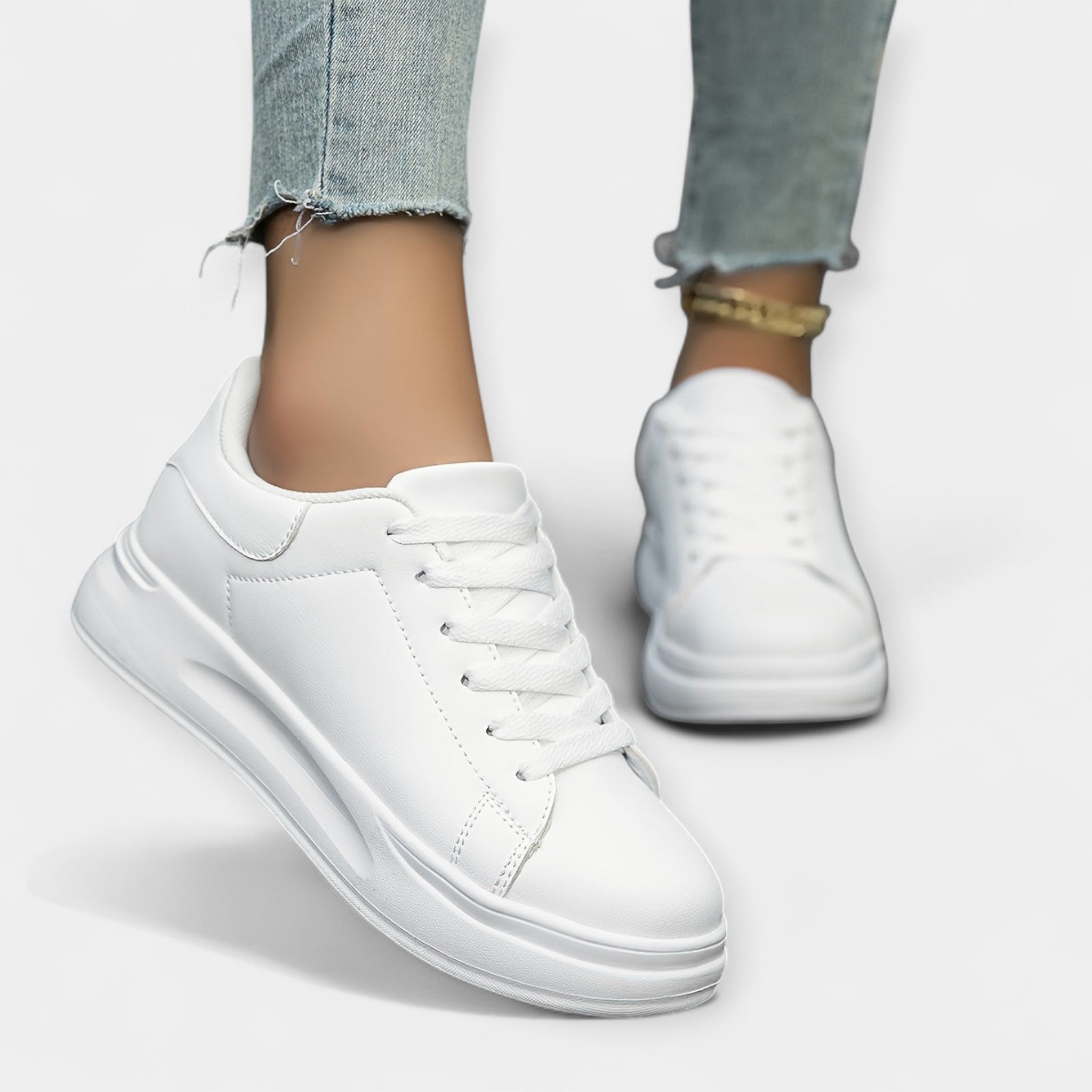 Leather Sports Shoes White