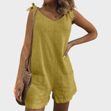 Petra - Jumpsuit with Ties on Shoulders and Pockets