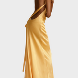 Lucra - Maxi Dress with Ruffled Straps and Open Back