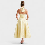 Halina - Midi Dress with Corset and Ruffles
