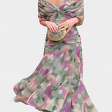 Florendra | Long Floral Dress with V-Neck