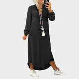 Long Maxi Denim Dress with Long Sleeves