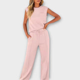Set of sleeveless tops and pants with drawstring