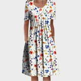 Matea - Elegant and Comfortable Floral Dress with Pockets