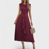 Andrea - Elegant Maxi Dress Without Sleeves with Round Neckline