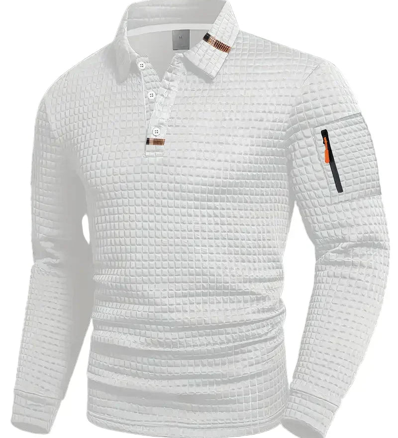 Efraim | Polo shirt with structured material and pockets in sleeves