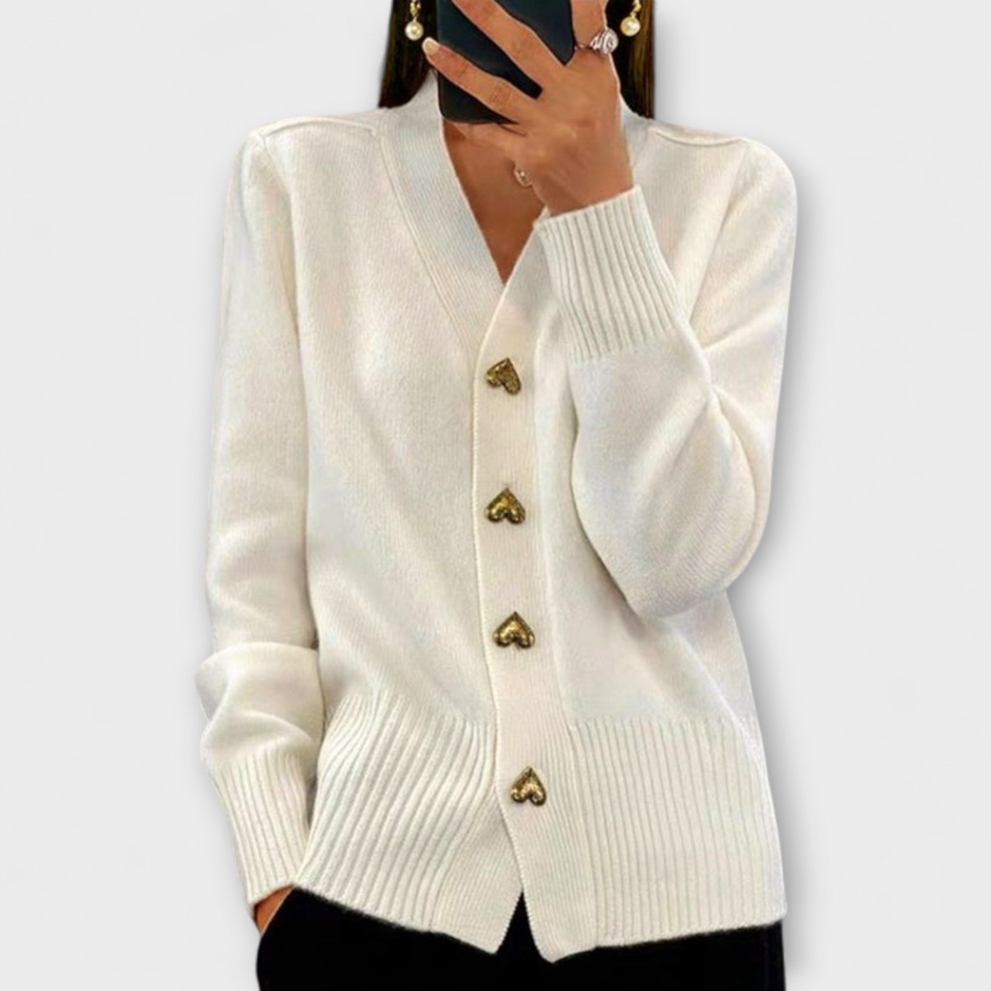 Marij – Vintage Women's Sweater with V-Neck