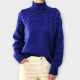 Eva - Women's Sweater with Knitted Elements