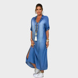 Maja™ – Denim Dress with Side Slit
