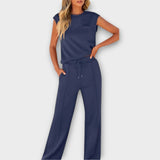 Set of sleeveless tops and pants with drawstring