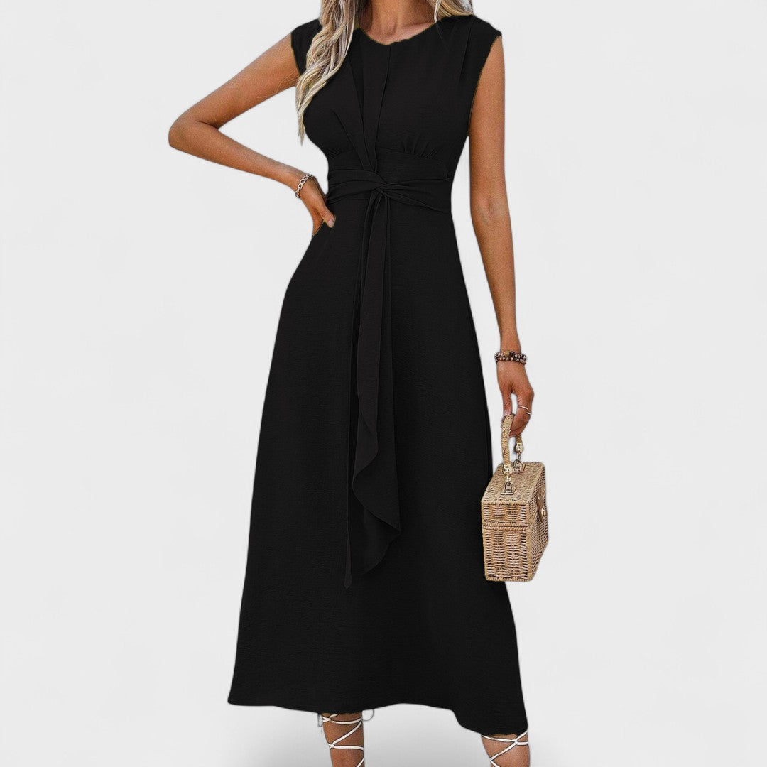 Andrea - Elegant Maxi Dress Without Sleeves with Round Neckline