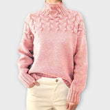 Eva - Women's Sweater with Knitted Elements