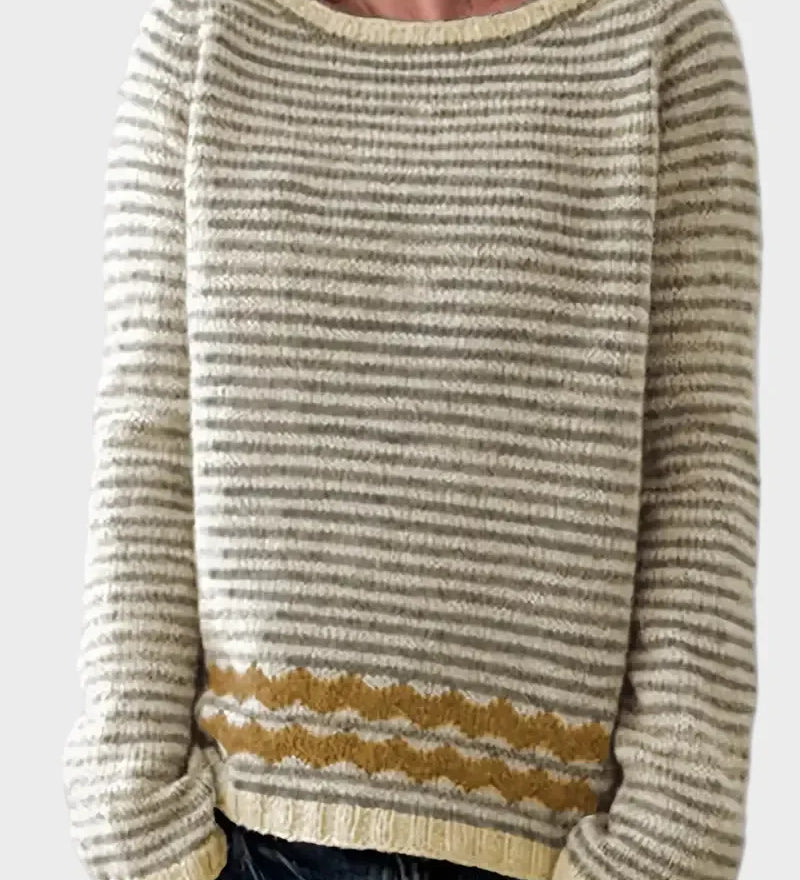 Teja - Women's Casual Sweater with Discreet Stripes