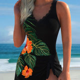 Cátia - Tankini with Floral Pattern