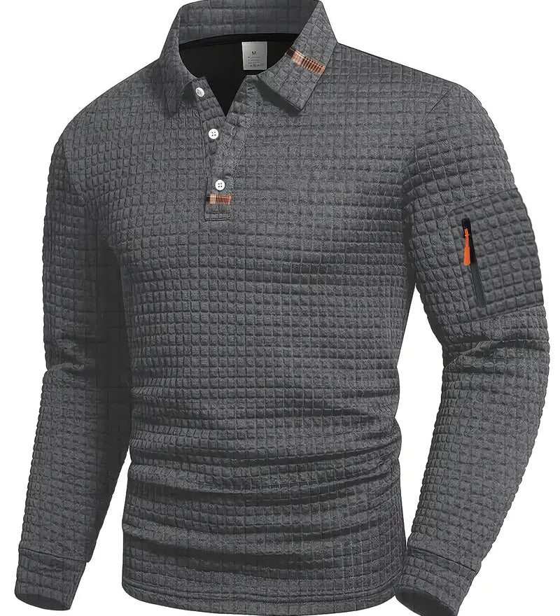 Efraim | Polo shirt with structured material and pockets in sleeves