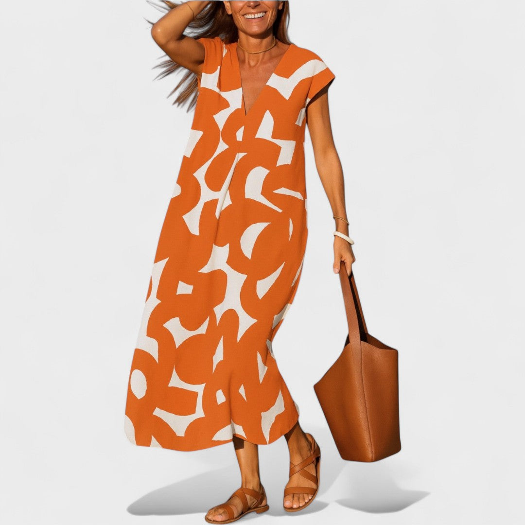 Magdalena - Long Dress with Artistic Motifs