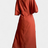 Natalija - Relaxed Dress with V-Neck and Front Knot
