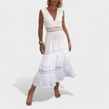 Elena - Elegant Lace Dress with V-Neck