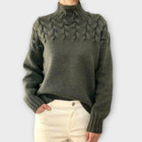 Eva - Women's Sweater with Knitted Elements